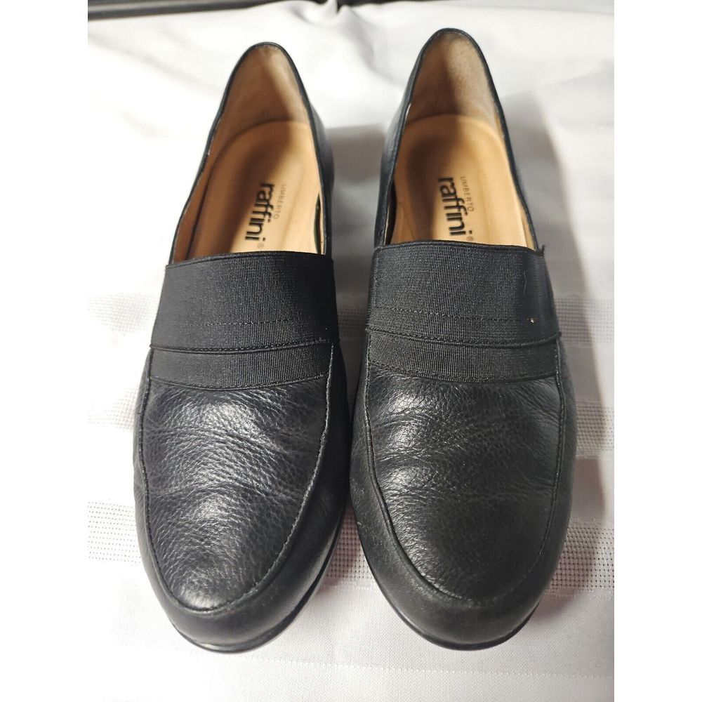 Umberto Raffini Women Black Leather Loafer Shoe size 37‎